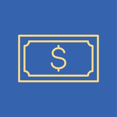 Dollar bill icon line. Banknote