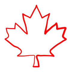 Fototapeta na wymiar Maple Leaf Doodle Outline