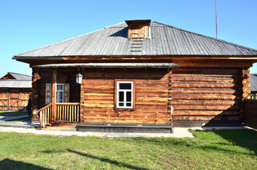 Fototapeta na wymiar Wooden architecture. Old Russian village. Wooden houses. Russia. Siberia