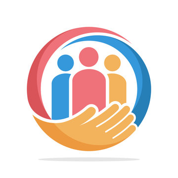 icon logo with the concept of family care, care about humanity