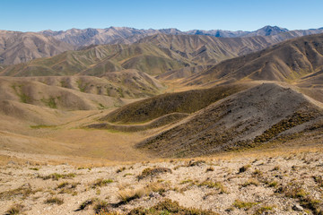 barren landscape around Molesworth Station in Marlborough, South Island, New Zealand