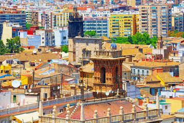 Fototapeta premium Panoramic view of Valencia, is the capital of the autonomous co