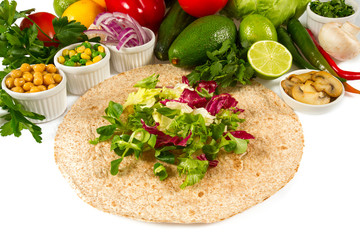 vegetarian wholegrain tortilla wraps