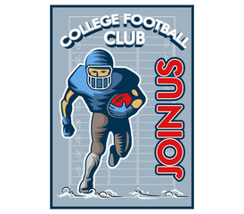 College Football Recruitment Vintage Poster