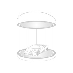 Car icon. Vector Illustration. White color