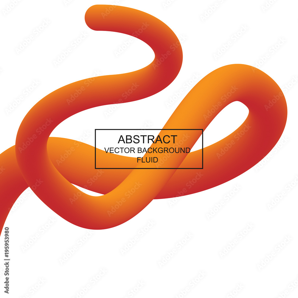 Poster abstract 3d fluid curved line. liquid shape on white background. vibrant saturated colors gradient s