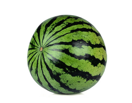 whole watermelon isolated on white background