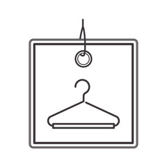 commercial hangtag with wire clothes hook vector illustration design