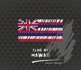 Flag of Hawaii, vector pen illustration on black background