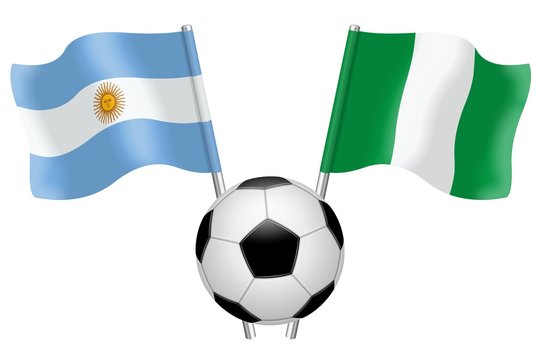 Flags. Football. Group D. Argentina – Nigeria 