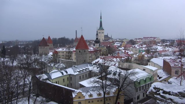 Cloudy March day in the old Tallinn. Estonia