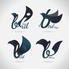 logo Bird design Bird. font. vector on white background