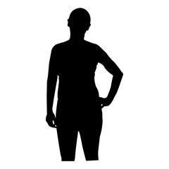 woman silhouette black on white background vector