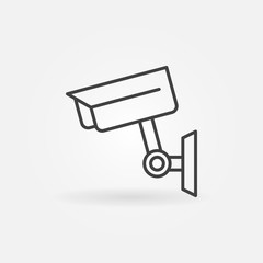 Closed-circuit television camera icon in thin line style