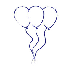 balloons air party decorative icon vector illustration design