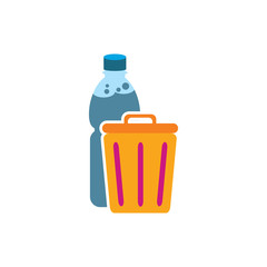 Trash Bootle Logo Icon Design