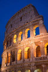 Naklejka premium Colosseum by Night in Rome, Italy