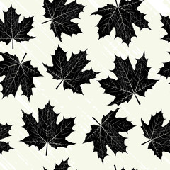 Fototapeta premium Grunge background with black leaves
