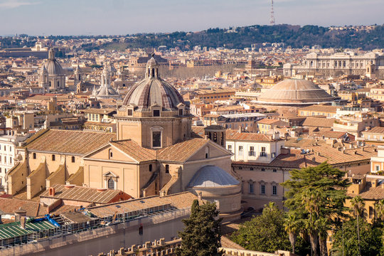 Rome skyline with the Pantheon visible