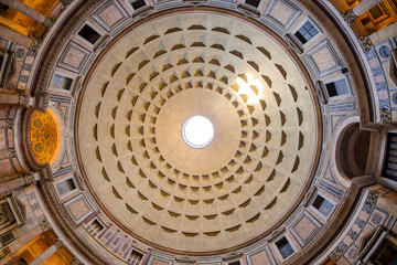 The Dome of the Pantheon in Rome, Italy