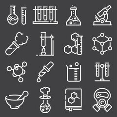 Obraz premium Chemistry icon set on gray background