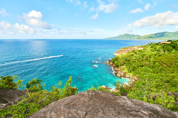Anse major trail, hiking on nature trail of Mahe, Seychelles