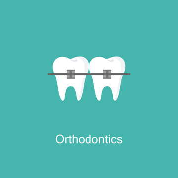 Tooth with braces icon.