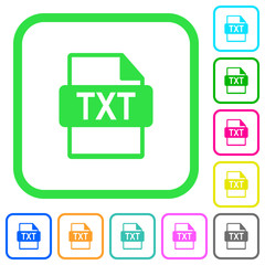 TXT file format vivid colored flat icons