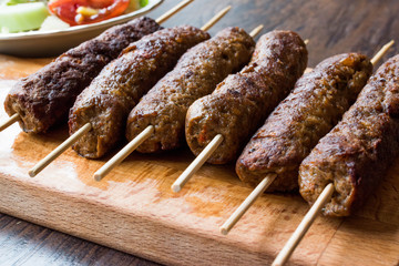 Balkan Cevapcici Kofta / Kofta with Wooden Skewers and Salad