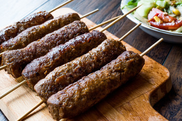 Balkan Cevapcici Kofta / Kofta with Wooden Skewers and Salad