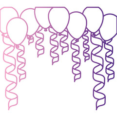 party garlands with balloons air celebration icon vector illustration design