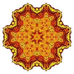 Abstract gold mandala. Vector illustration