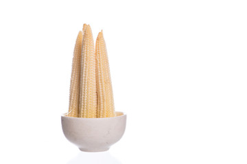 baby corn on a white background