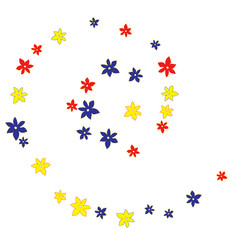 Fototapeta premium Cute Floral Pattern with Simple Small Flowers for Greeting Card or Poster. Naive Daisy Flowers in Primitive Style. Vector Background for Spring or Summer Design.