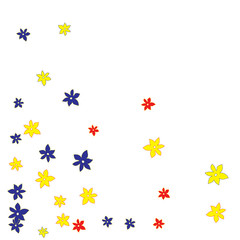 Cute Floral Pattern with Simple Small Flowers for Greeting Card or Poster. Naive Daisy Flowers in Primitive Style. Vector Background for Spring or Summer Design.