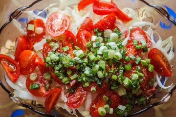 tomatoes cabbage green onions butter salt diet food