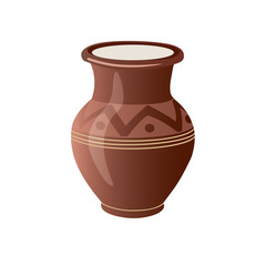 Realistic Clay Pot. Vector illustration.