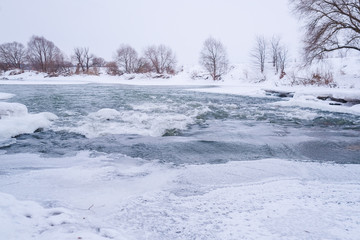 Landscape with the image of river
