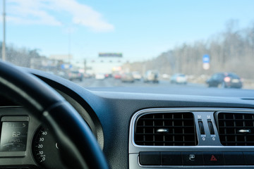 Obraz premium Moscow, Russia - March, 10, 2018: subway in Moscow, Russia. Veiw from a car cab
