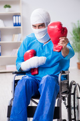 Injured boxer recovering in hospital