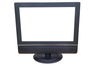 Black tv isolated on white