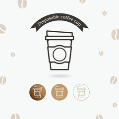 Disposable coffee cup icon. Take away coffee cup, Coffee to go