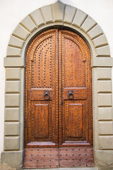 Old wooden vintage door.