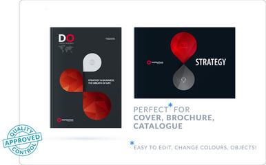 Creative design of business brochure set, abstract horizontal cover
