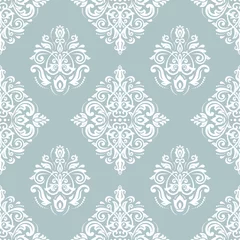 Poster Orient vector classic blue and white pattern. Seamless abstract background with vintage elements. Orient background © Fine Art Studio