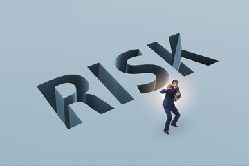 Businessman in financial risk business concept