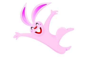 Easter day vector with a cute rabbit. Isolated.