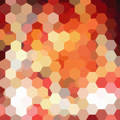 Vector background with orange hexagons. Can be used in cover design, book design, website background. Vector illustration