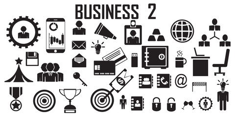 business finance people money communication team strategy  illustration flat icons. mono vector symbol