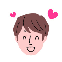 若い男性　顔　表情